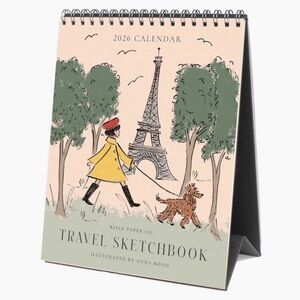Rifle Paper Co. 2026 Travel Sketchbook Desk Calendar New in Package